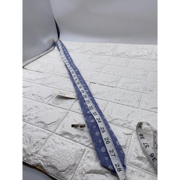 Skinny Tie Madness - Men’s Floral Tie Blue White SKM2102 - Picture 4 of 7